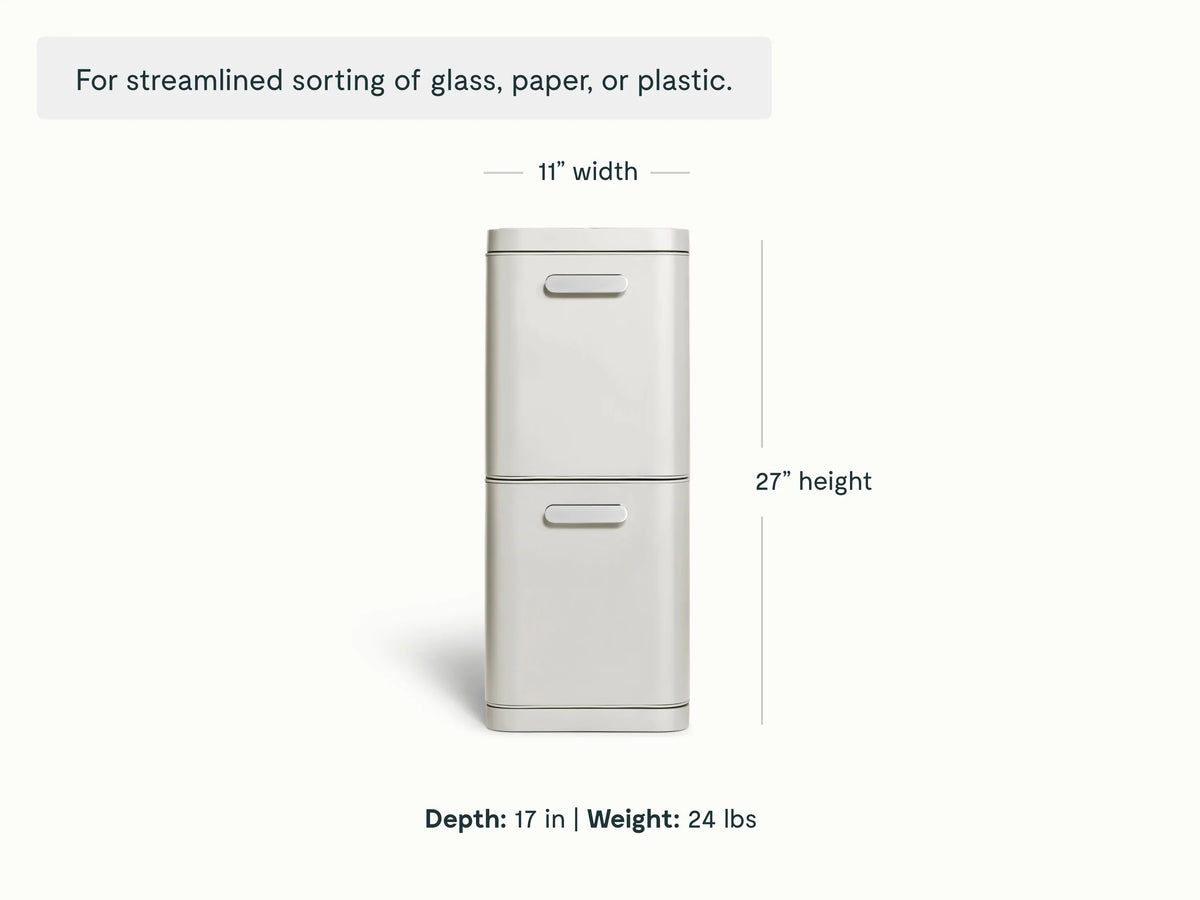 45L 2-Drawer Recycling Bin